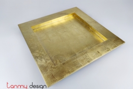 Gold square lacquer tray - size L/ 35cm